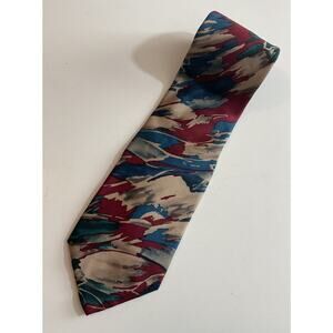 J.T. Beckett 100% Silk Tie Abstract Design Multicolor Y2K